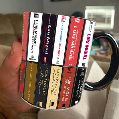 Luis Miguel Albums Cassette Collection Retro Accent Edge-to-Edge Printed Mug