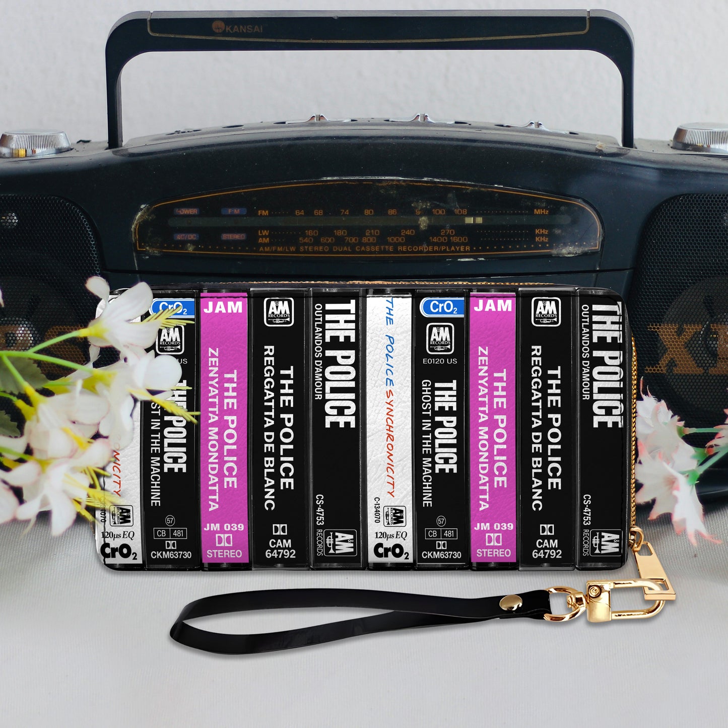 The Police Albums Cassette Vintage Leather Long Wallet