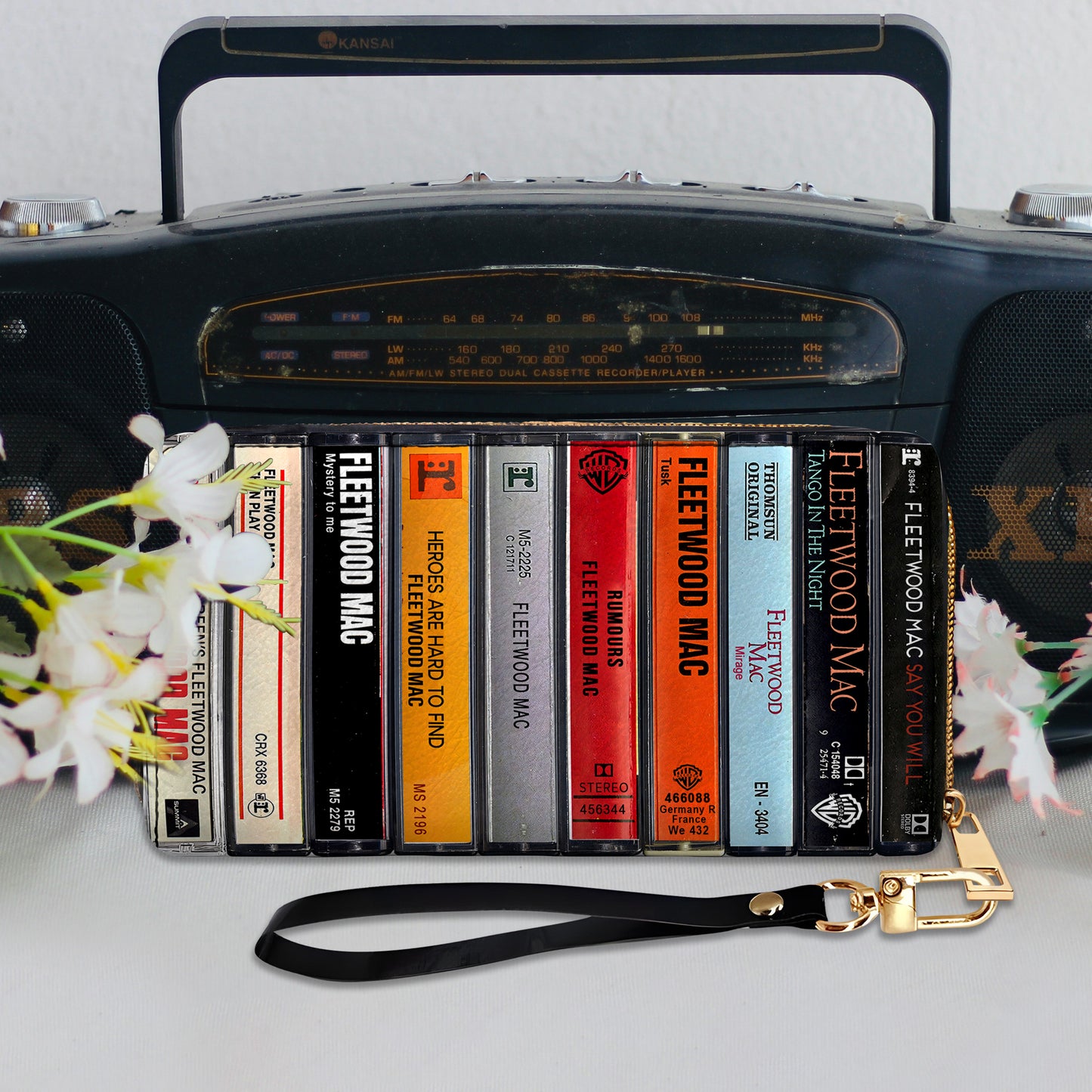 Fleetwood Mac Albums Cassette Vintage Leather Long Wallet