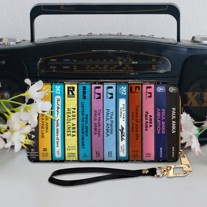 Paul Anka Albums Cassette Vintage Leather Long Wallet