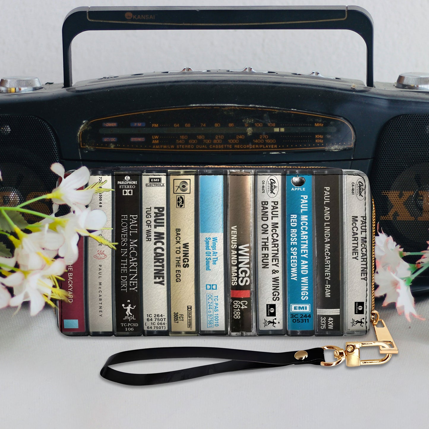 Paul McCartney Albums Cassette Vintage Leather Long Wallet