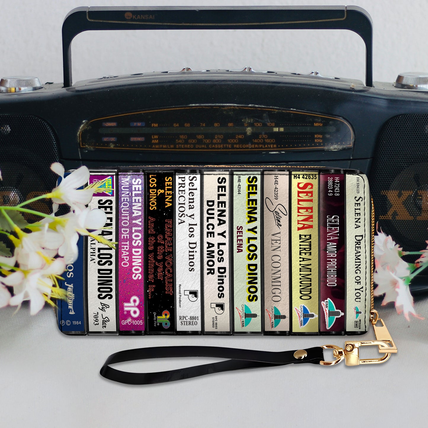 Selena Albums Cassette Vintage Leather Long Wallet