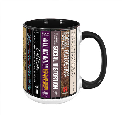 Social Distortion Albums Cassette Collection Retro Accent Edge-to-Edge Printed Mug