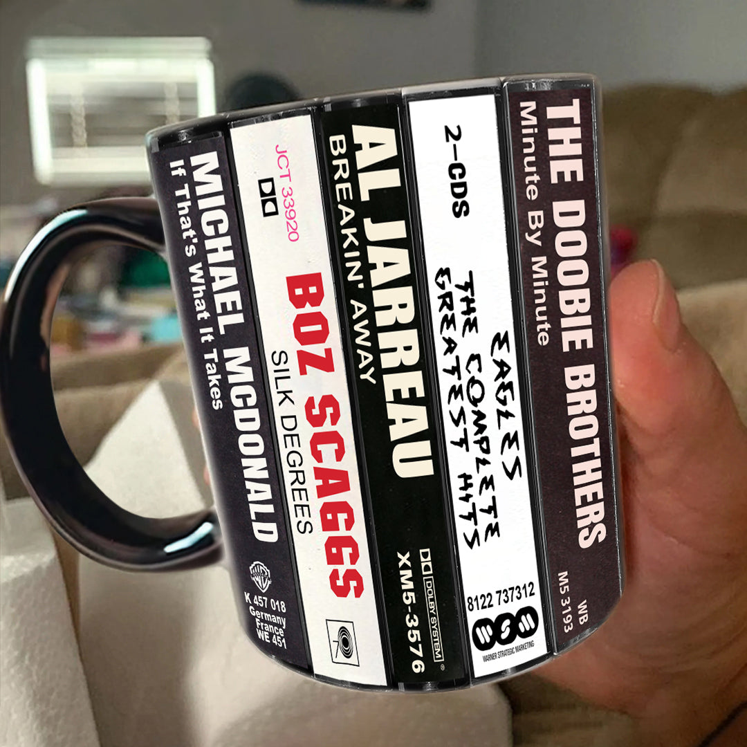 Yacht Rock Albums Cassette Collection Retro Accent Mug