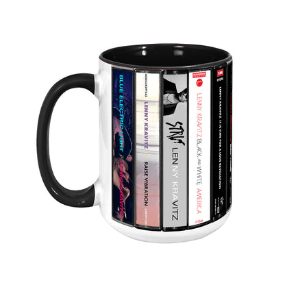 Lenny Kravitz Albums Cassette Collection Retro Accent Mug