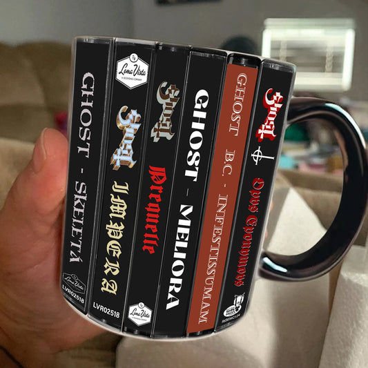 Ghost Albums Cassette Collection Retro Accent Edge-to-Edge Printed Mug