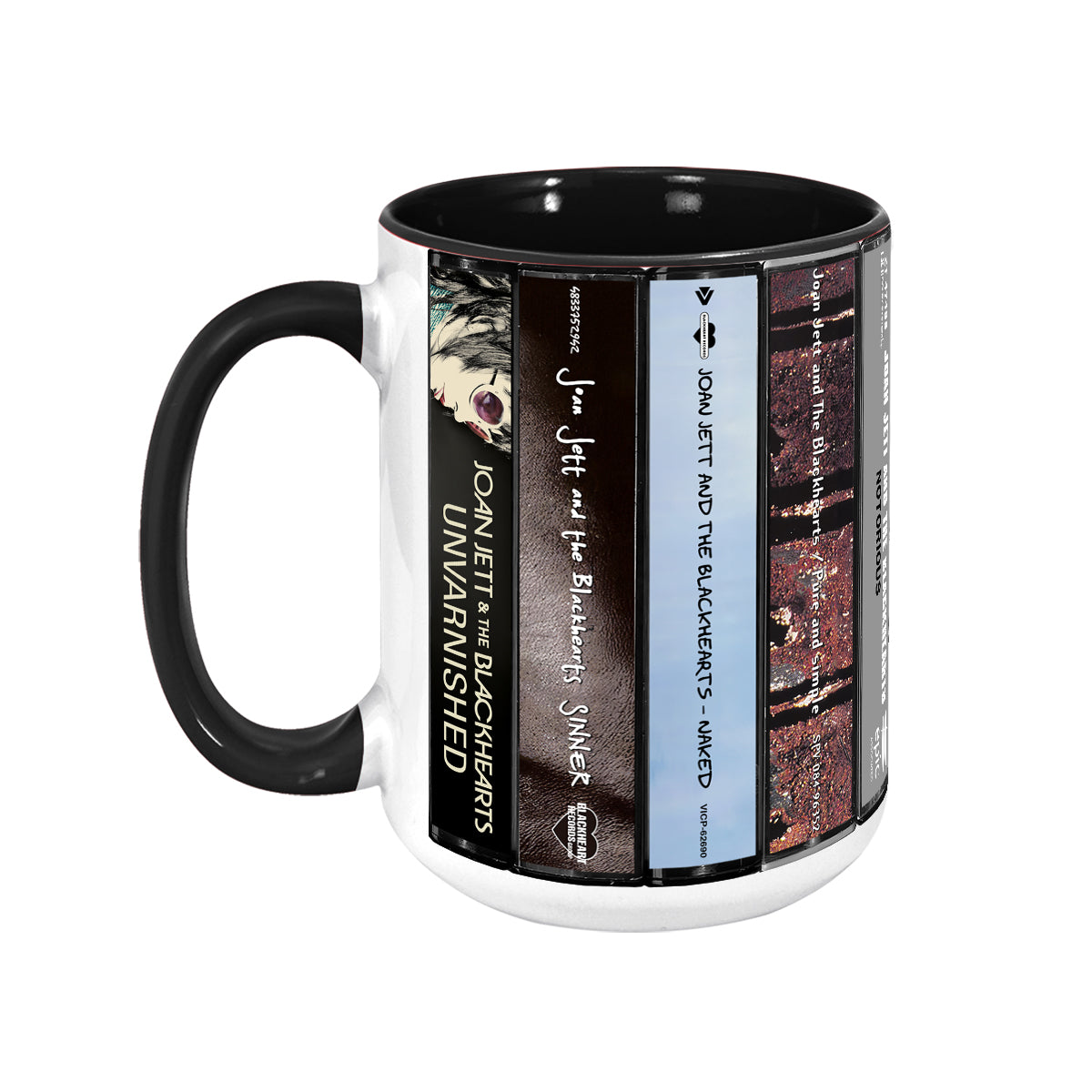 Joan Jett and the Blackhearts Albums Cassette Collection Retro Accent Mug