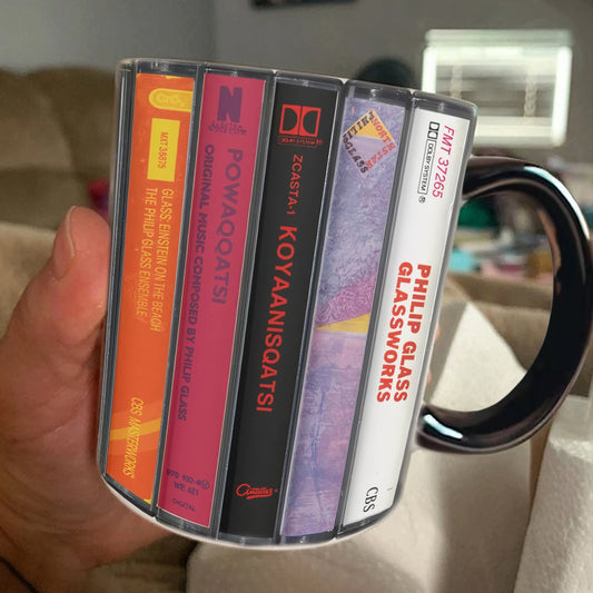 Philip Glass Albums Cassette Retro Collection Accent Mug