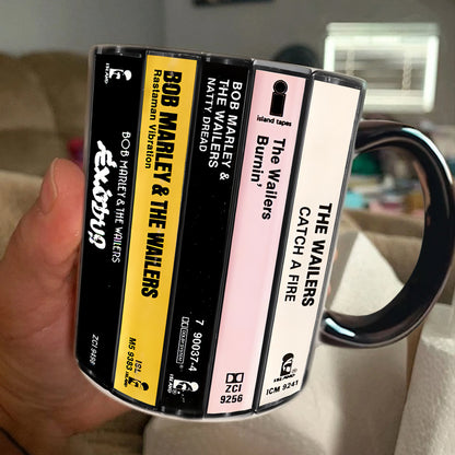 Bob Marley Albums Cassette Collection Retro Accent Edge-to-Edge Printed Mug