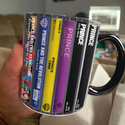 Prince Albums Cassette Collection Retro Accent Mug