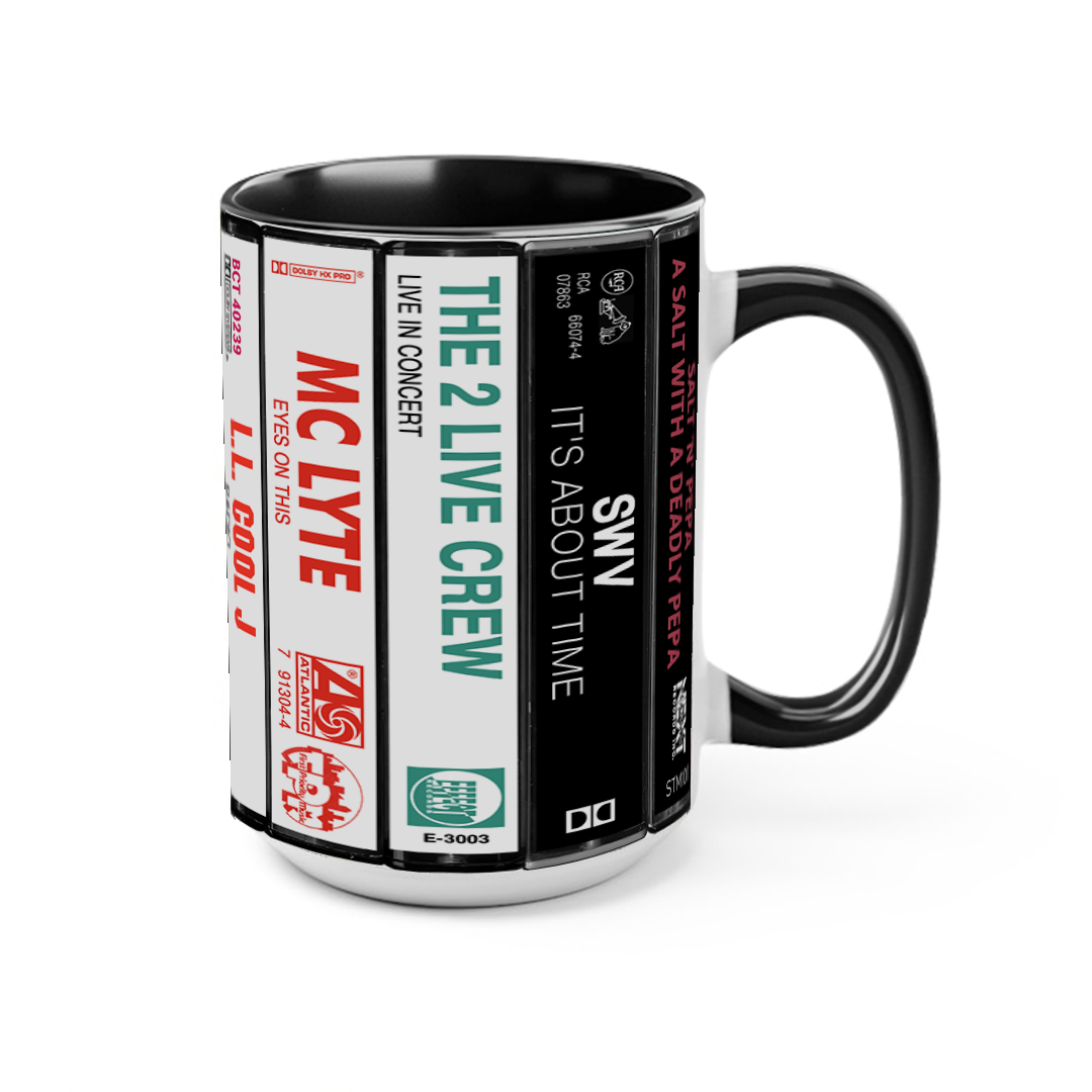 Hip Hop Tapes Cassette Collection Retro Accent Edge-to-Edge Printed Mug