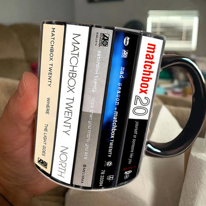 Matchbox Twenty Albums Cassette Collection Retro Accent Edge-to-Edge Printed Mug