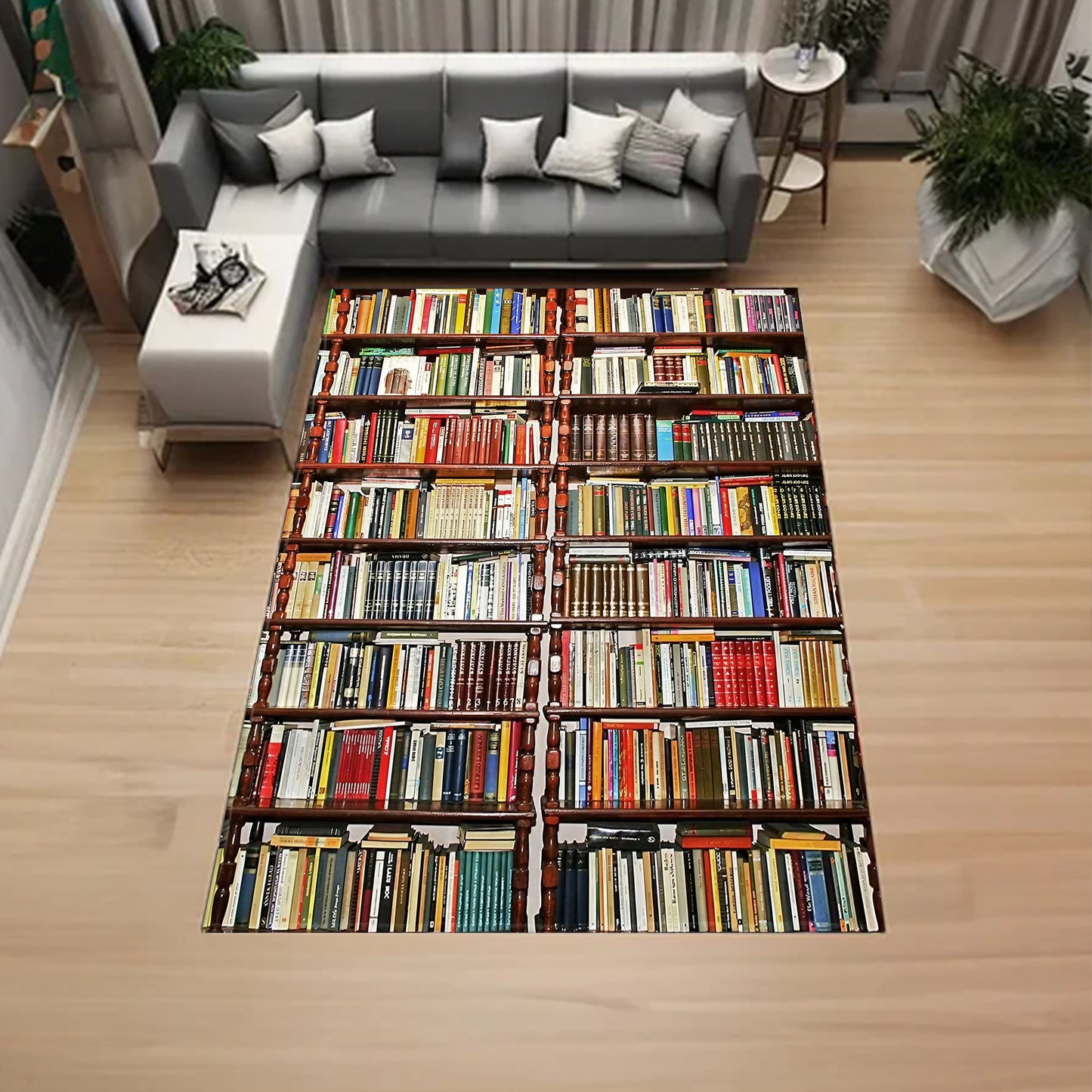 Books Shelf, Library Room Rug for Bookaholics