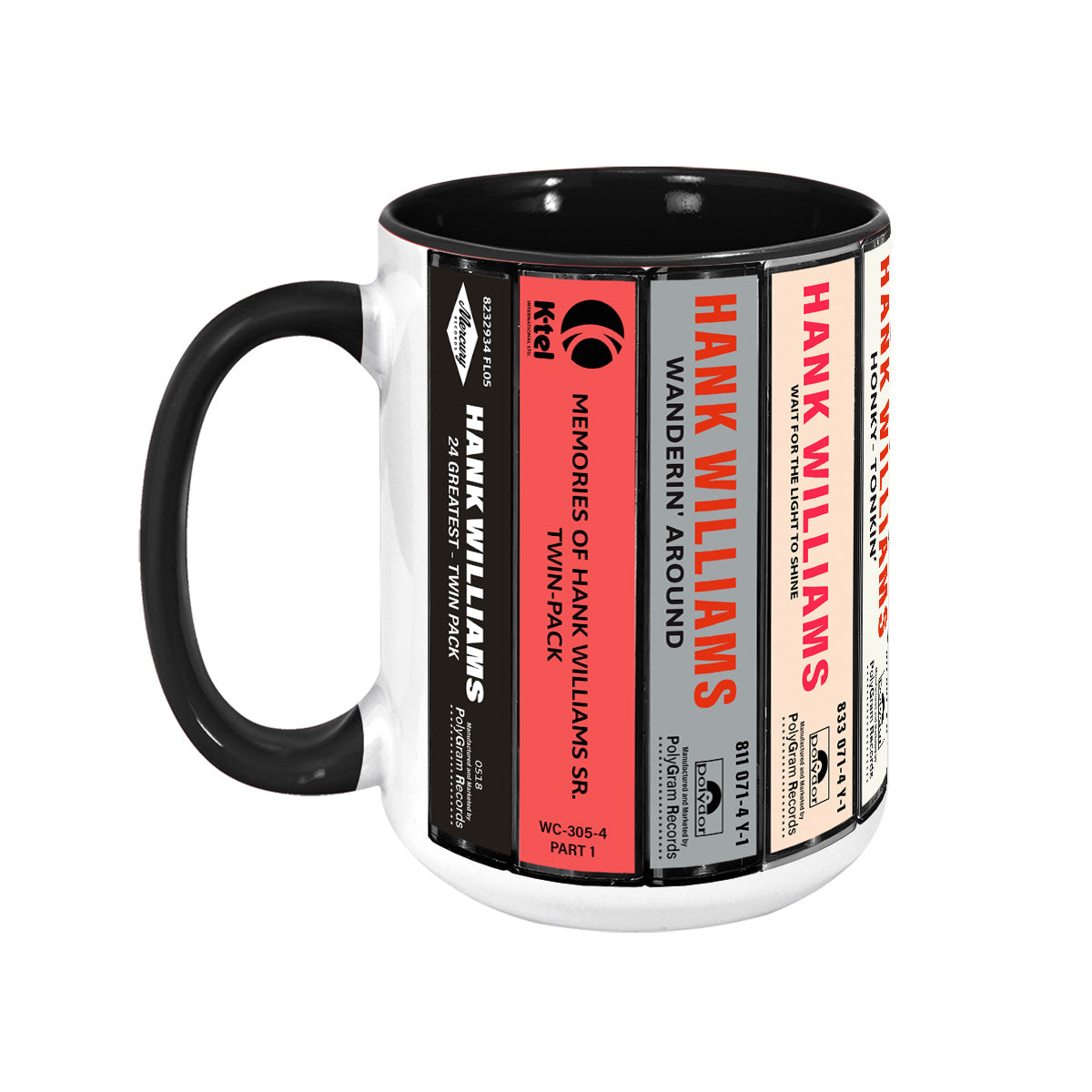 Hank Williams Albums Cassette Collection Retro Accent Mug