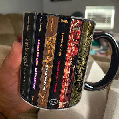 Lamb of God Albums Cassette Collection Retro Accent Edge-to-Edge Printed Mug