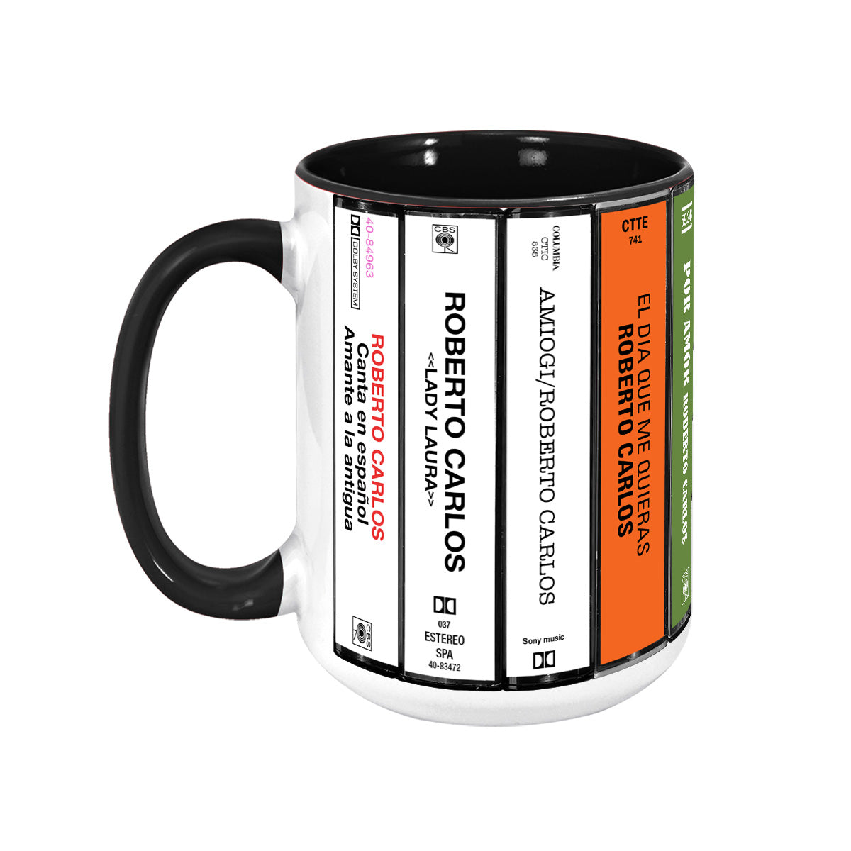 Roberto Carlos Albums Cassette Collection Retro Accent Mug