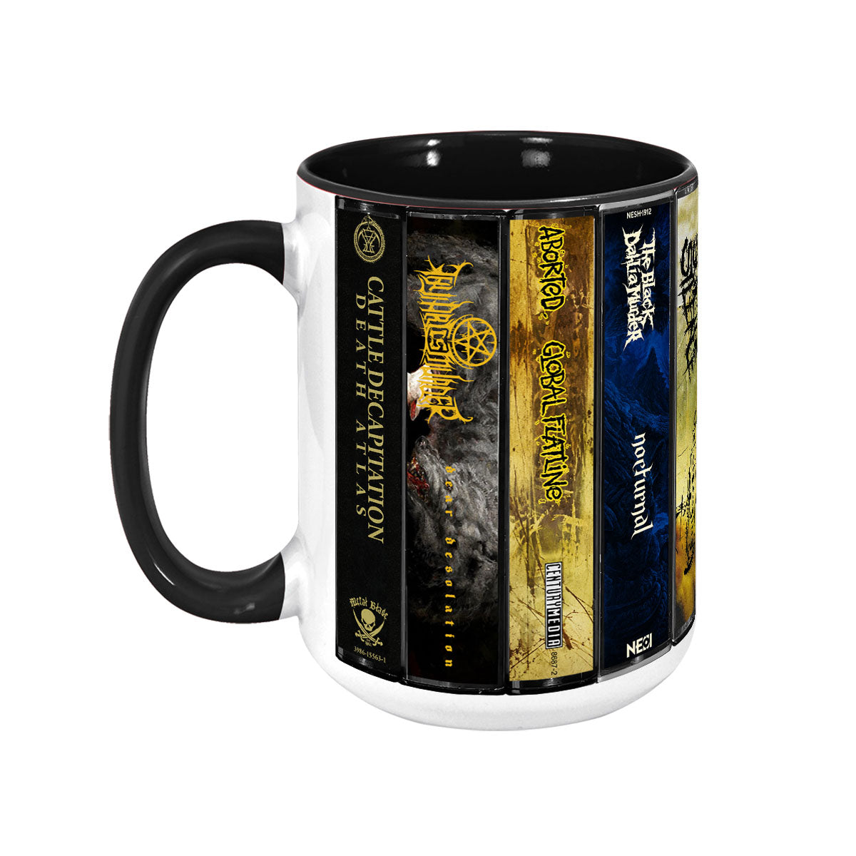 Death Metal Albums Cassette Collection Retro Accent Mug