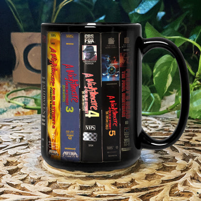 VHS Tape Halloween Movies Nostalgic Black Mug - Movies Version