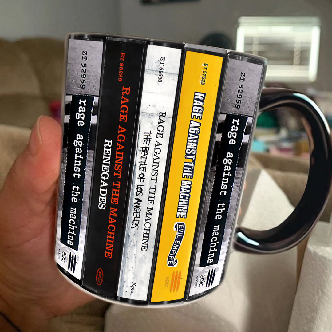 Rage Against The Machine Albums Cassette Collection Retro Accent Edge-to-Edge Printed Mug