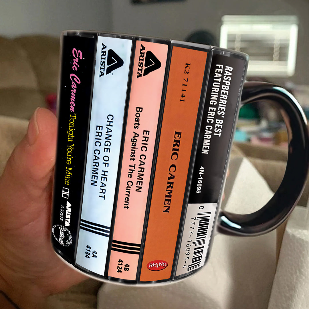 Eric Carmen Albums Cassette Collection Retro Accent Edge-to-Edge Printed Mug