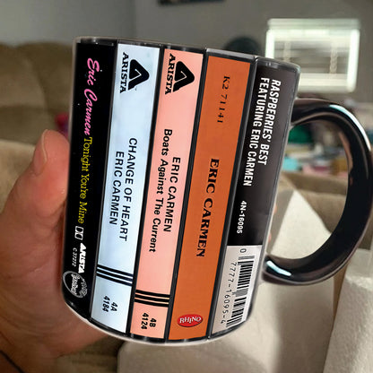 Eric Carmen Albums Cassette Collection Retro Accent Edge-to-Edge Printed Mug