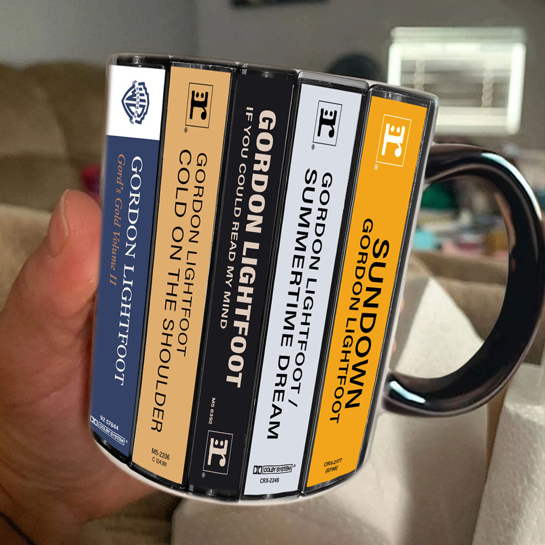 Gordon Lightfoot Albums Cassette Collection Retro Accent Mug