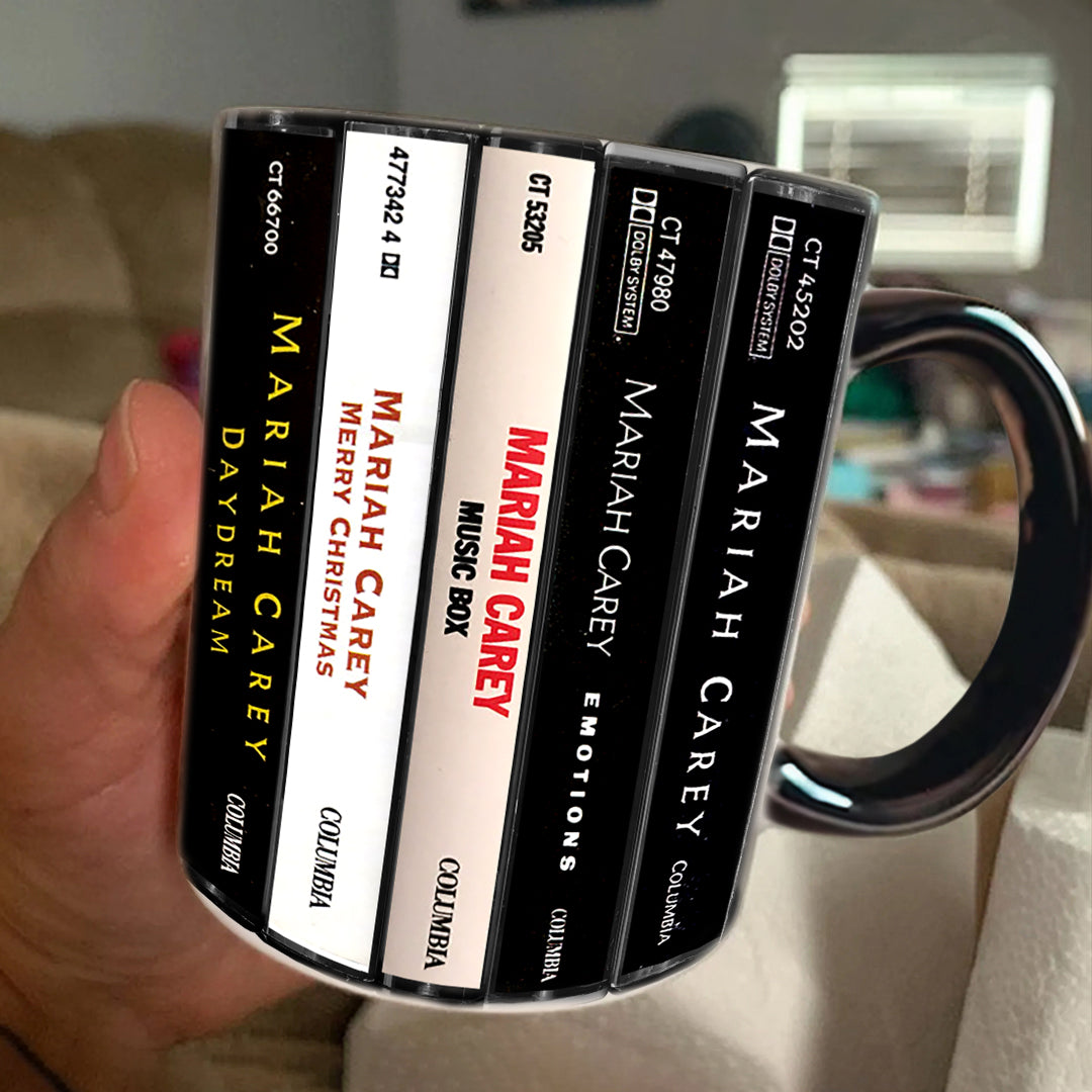 Mariah Carey Albums Cassette Collection Retro Accent Mug