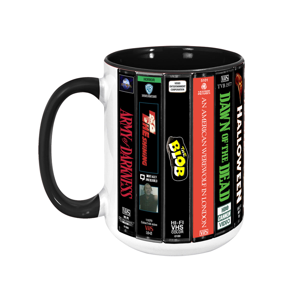 VHS Tape Halloween Movies Nostalgic Accent Mug - Horror Version 3