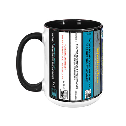 Smokey Robinson & The Miracles Albums Cassette Collection Retro Accent Mug