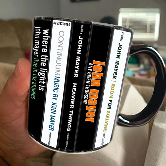 John Mayer Albums Cassette Collection Retro Accent Mug