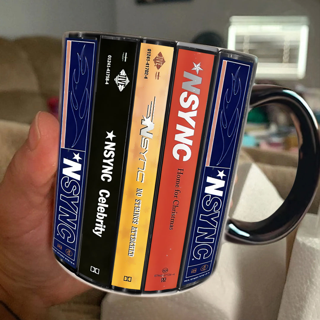 NSYNC Albums Cassette Collection Retro Accent Edge-to-Edge Printed Mug