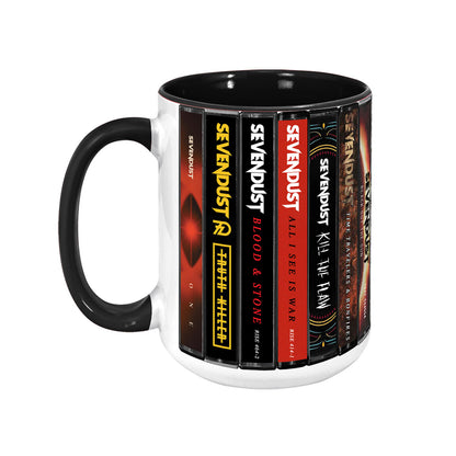 Sevendust Albums Cassette Collection Retro Accent Edge-to-Edge Printed Mug