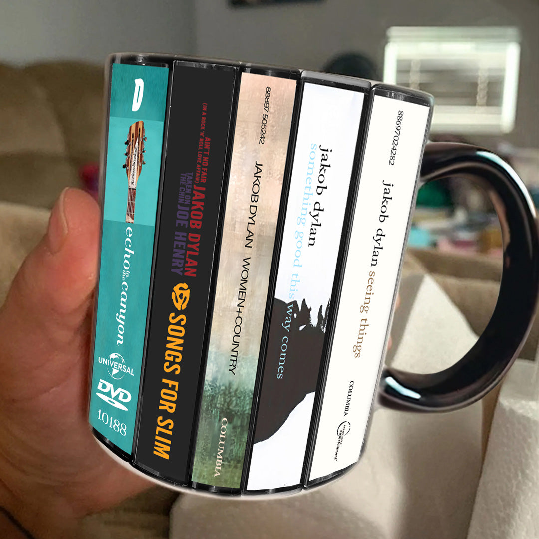 Jacob Dylan Albums Cassette Collection Retro Accent Mug