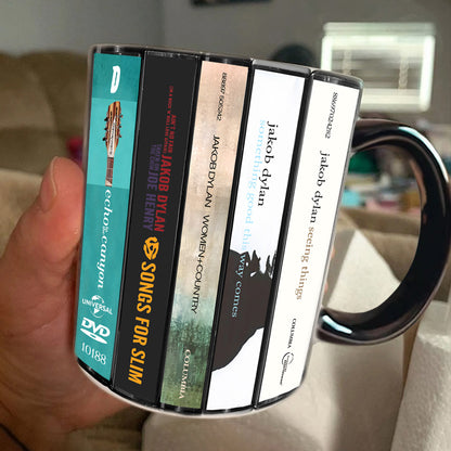 Jacob Dylan Albums Cassette Collection Retro Accent Mug