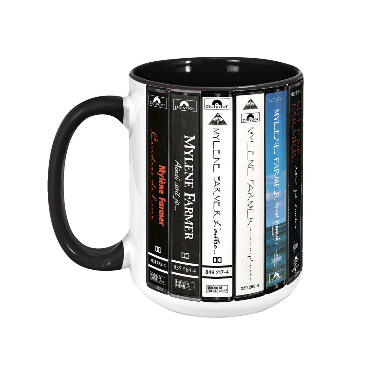 Mylene Farmer Albums Cassette Collection Retro Accent Mug