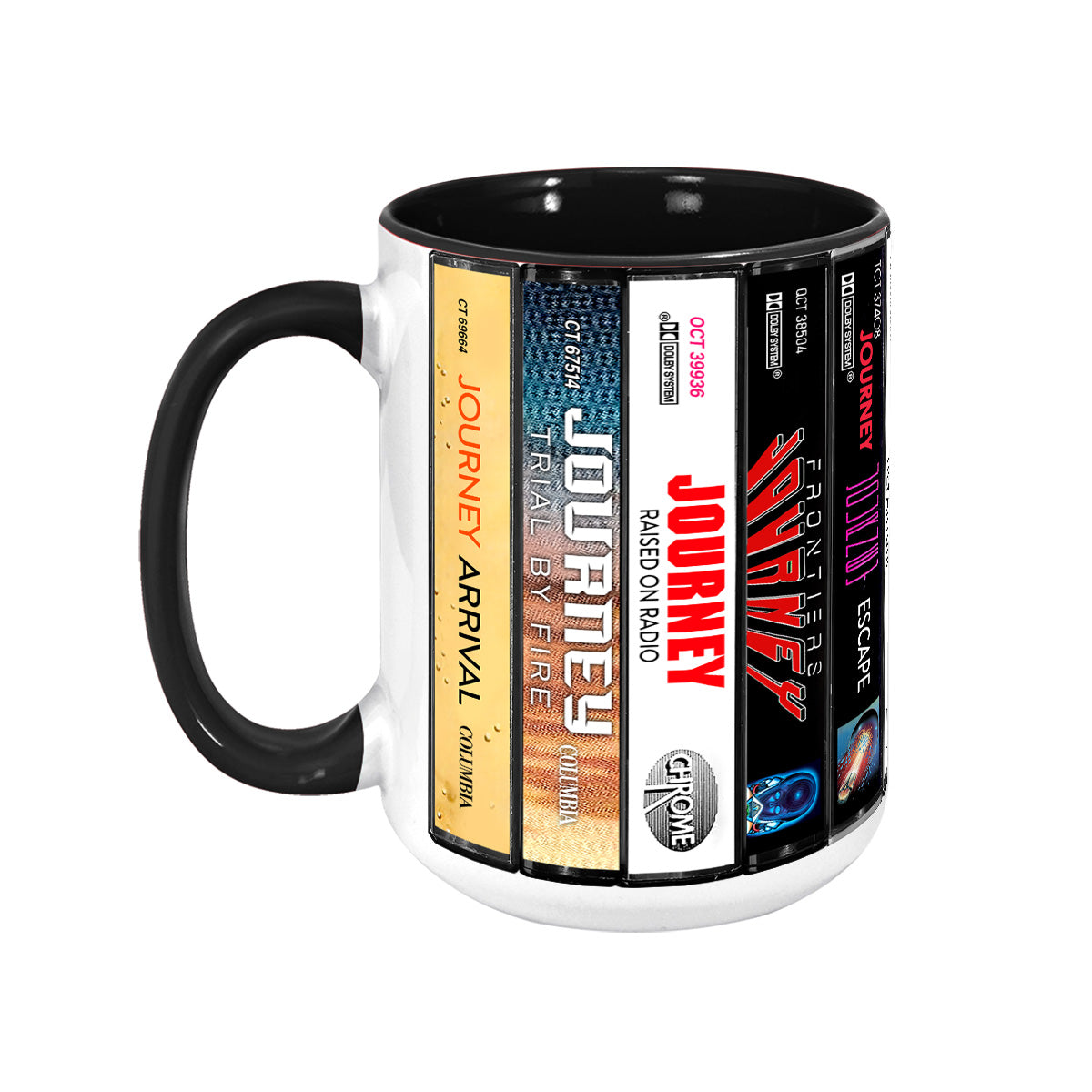 Journey Albums Cassette Collection Retro Accent Edge-to-Edge Printed Mug