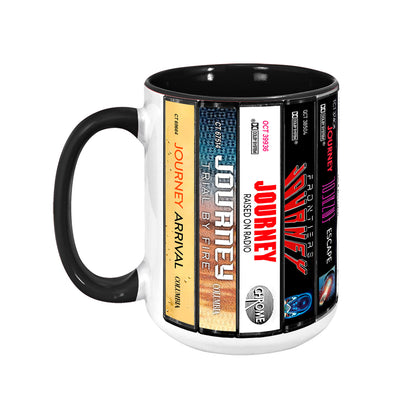 Journey Albums Cassette Collection Retro Accent Edge-to-Edge Printed Mug