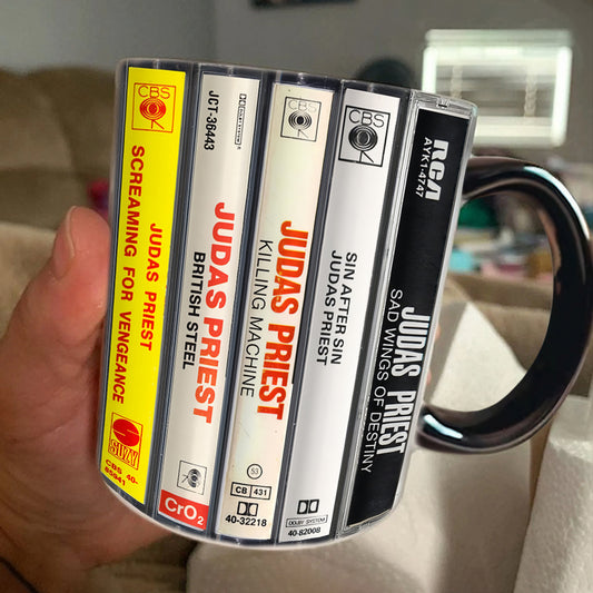 Judas Priest Albums Cassette Retro Collection Accent Mug