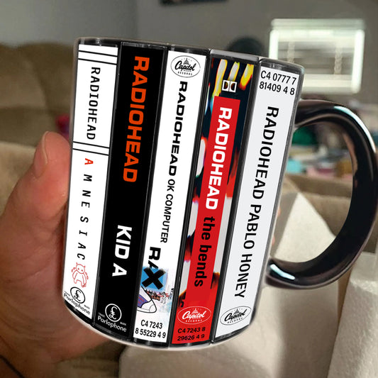 Radiohead Albums Cassette Collection Retro Accent Mug