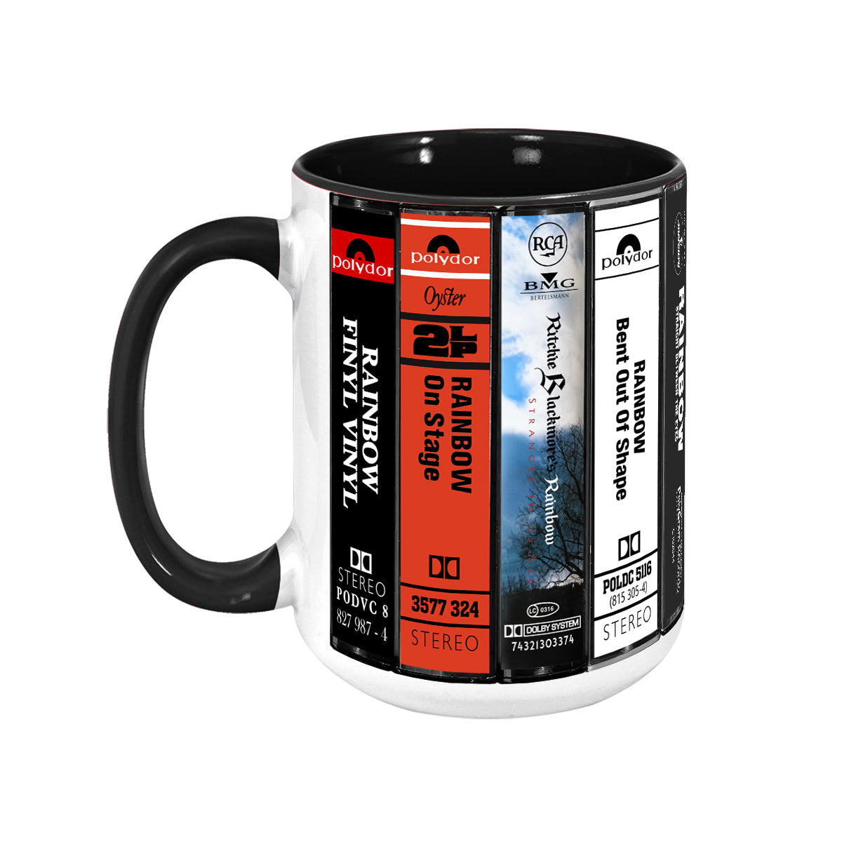 Ritchie Blackmore's Rainbow Albums Cassette Collection Retro Accent Mug