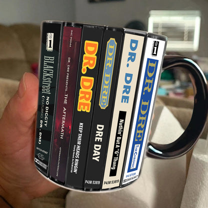 Dr. Dre Albums Cassette Collection Retro Accent Edge-to-Edge Printed Mug