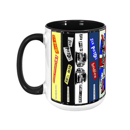 Sex Pistols Never Mind the Bollocks Album Cassette Collection Retro Accent Mug
