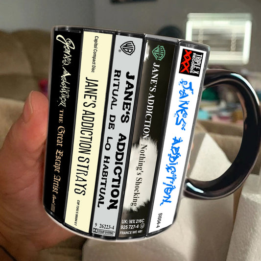 Jane's Addiction Albums Cassette Collection Retro Accent Mug