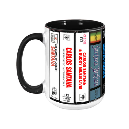 Carlos Santana Albums Cassette Collection Retro Accent Mug