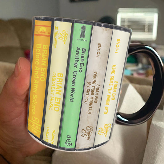 Brian Eno Albums Cassette Retro Collection Accent Mug