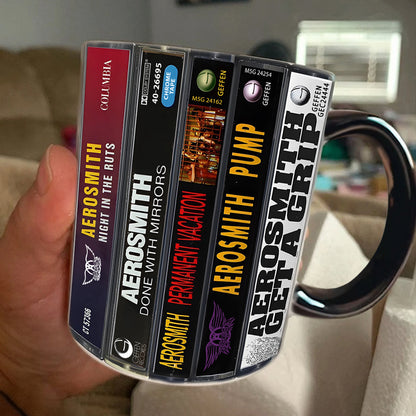 Aerosmith Albums Cassette Collection Retro Accent Mug