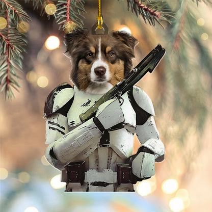 Custom Pet Photo Stormtrooper Funny Christmas Ornament for Cat Dog Lovers