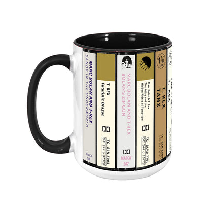 T. Rex Albums Cassette Collection Retro Accent Mug