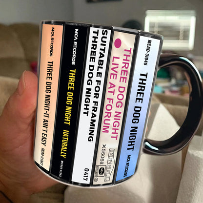 Three Dog Night Albums Cassette Collection Retro Accent Mug