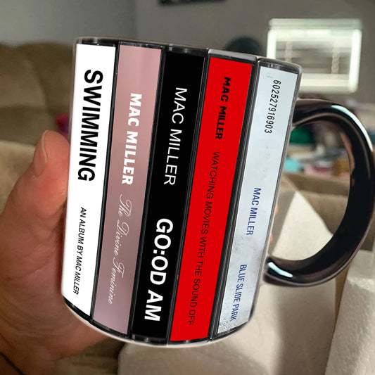 Mac Miller Albums Cassette Collection Retro Accent Mug